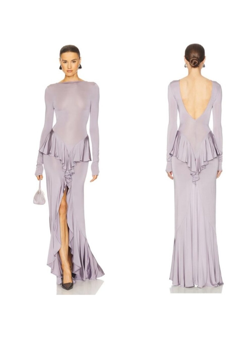 HELSA Amala Long Sleeve Maxi Dress Lavender Purple NEW with tag
